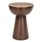 Metal Accent Table with Hammered Design - Bronze or Copper