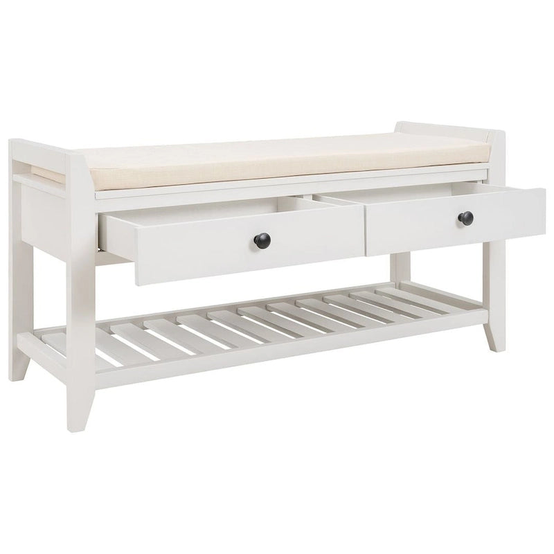 Wooden Storage Bench with Shoe Rack and Drawers