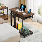 Height Adjustable Rolling Desk with Outlet and USB Ports
