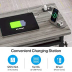Height Adjustable Rolling Desk with Outlet and USB Ports