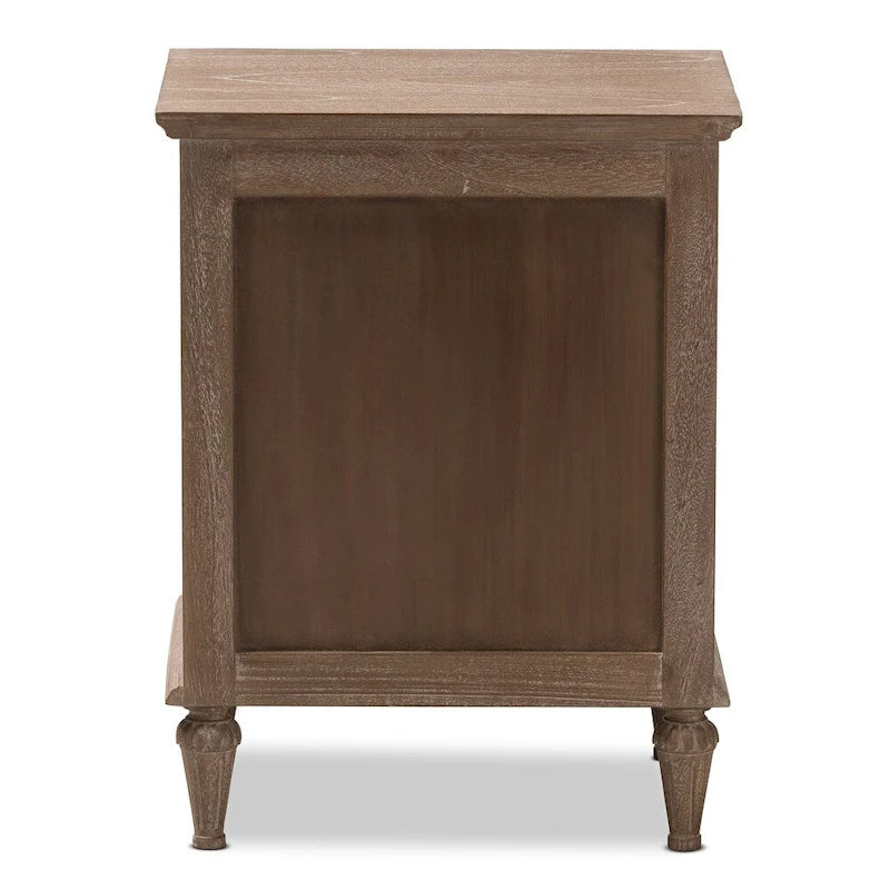 Rustic Wood 3-Drawer Nightstand