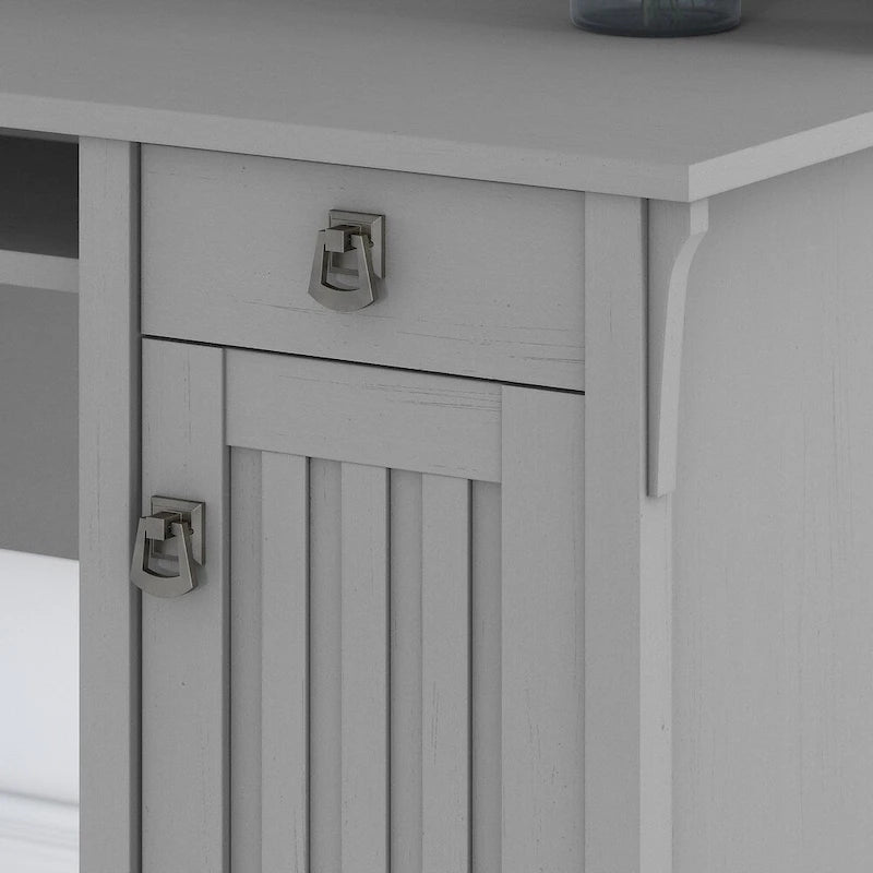 L-Shaped Desk with Storage in Cape Cod Gray