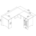 L-Shaped Desk with Storage in Cape Cod Gray