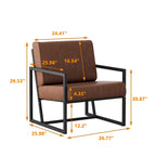 PU Leather Accent Chair with Padded Backrest