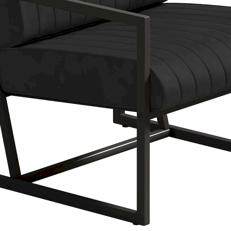PU Leather Accent Chair with Padded Backrest