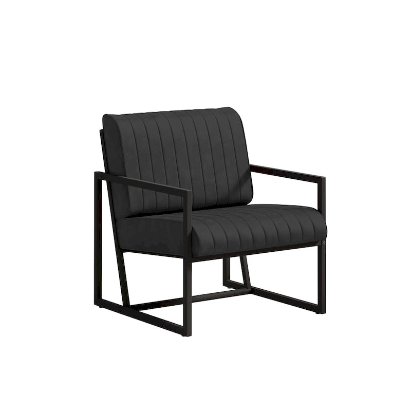 PU Leather Accent Chair with Padded Backrest