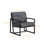 PU Leather Accent Chair with Padded Backrest