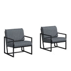PU Leather Accent Chair with Padded Backrest