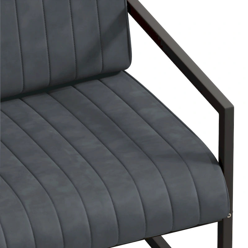 PU Leather Accent Chair with Padded Backrest