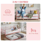 Whizmax Twin Metal Daybed with Trundle, Space Saving Trundle Sofa Bed for Living Room, Bedroom and Guest Room