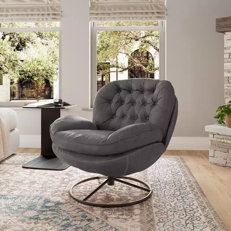 EUREKA ERGONOMIC Camden, Fauteuil de salon pivotant moderne