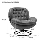 EUREKA ERGONOMIC Camden, Fauteuil de salon pivotant moderne