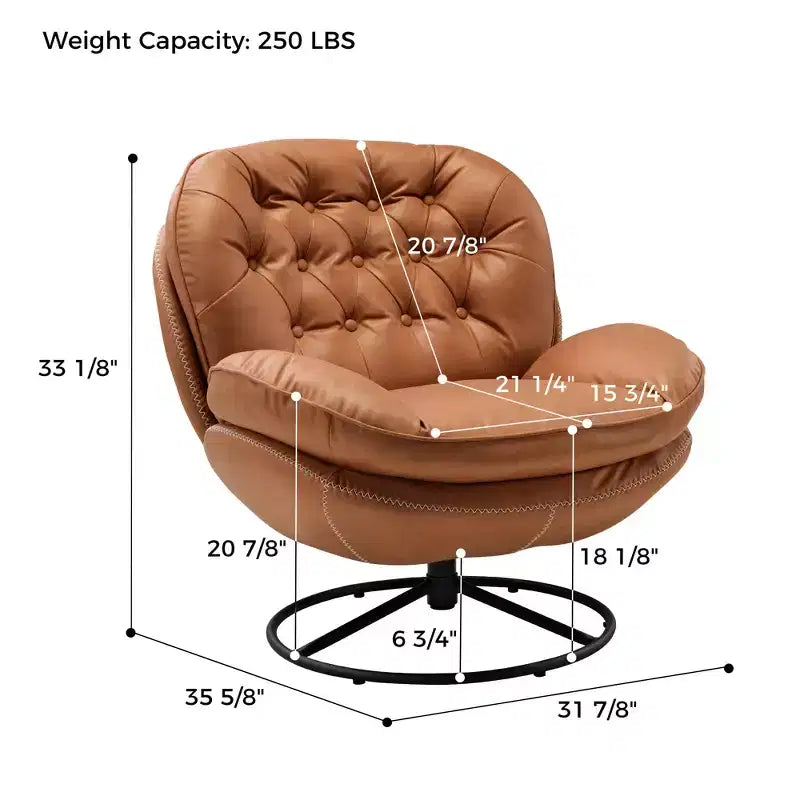 EUREKA ERGONOMIC Camden, Fauteuil de salon pivotant moderne