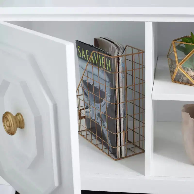 Meuble TV 2 portes 1 étagère Riya - MED5006 - Blanc - Safavieh