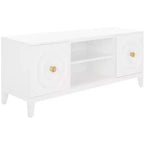 Meuble TV 2 portes 1 étagère Riya - MED5006 - Blanc - Safavieh