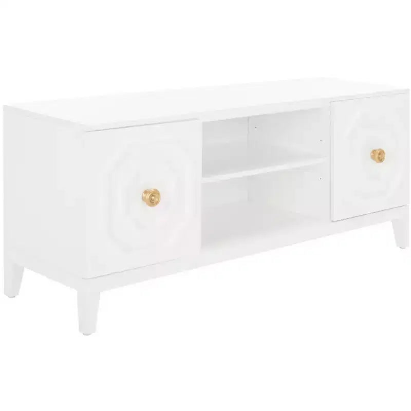 Meuble TV 2 portes 1 étagère Riya - MED5006 - Blanc - Safavieh