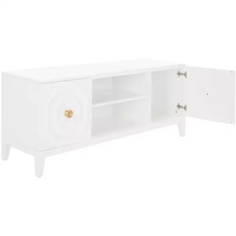 Meuble TV 2 portes 1 étagère Riya - MED5006 - Blanc - Safavieh