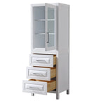 Linen Tower with Cabinet Storage and 3 Drawers