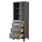 Linen Tower with Cabinet Storage and 3 Drawers