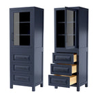 Linen Tower with Cabinet Storage and 3 Drawers