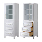 Linen Tower with Cabinet Storage and 3 Drawers