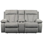 Causeuse inclinable double avec console de rangement - Fog