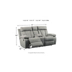 Causeuse inclinable double avec console de rangement - Fog