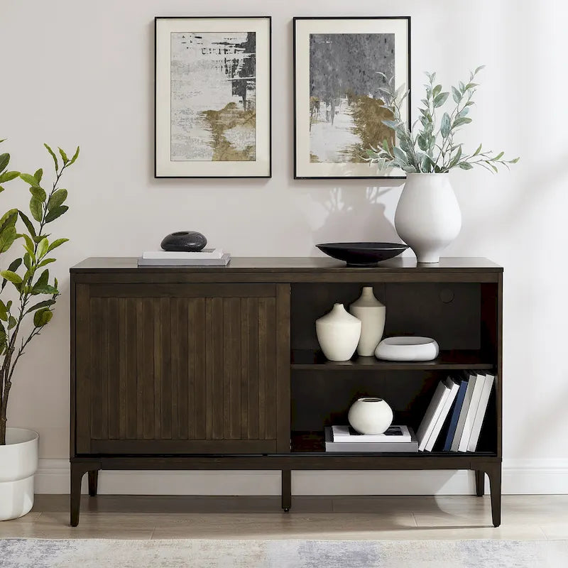 Mid-Century Modern Sideboard with Sliding Doors and Storage