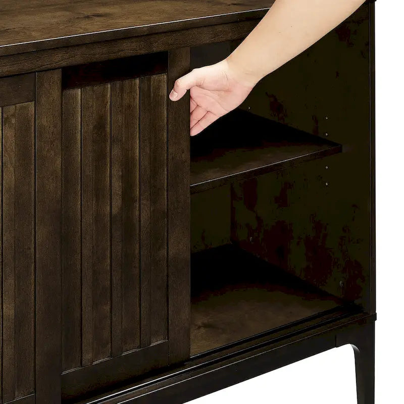 Mid-Century Modern Sideboard with Sliding Doors and Storage