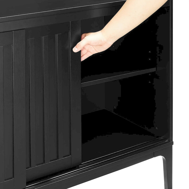 Mid-Century Modern Sideboard with Sliding Doors and Storage