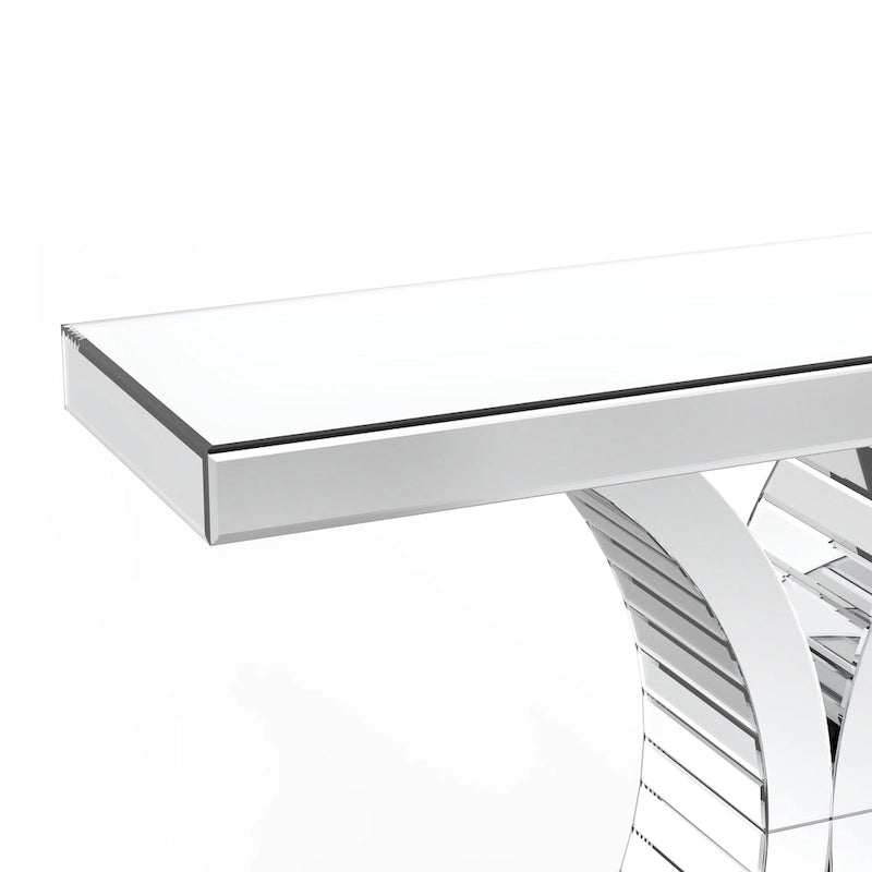 Mirrored Console Table with X-Cross Legs