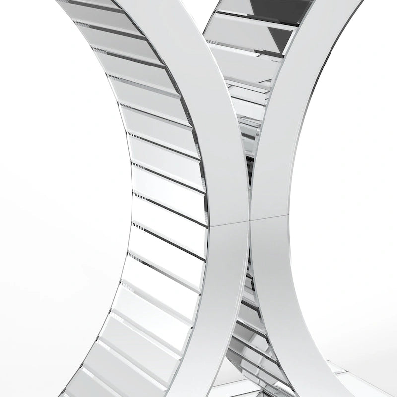 Mirrored Console Table with X-Cross Legs