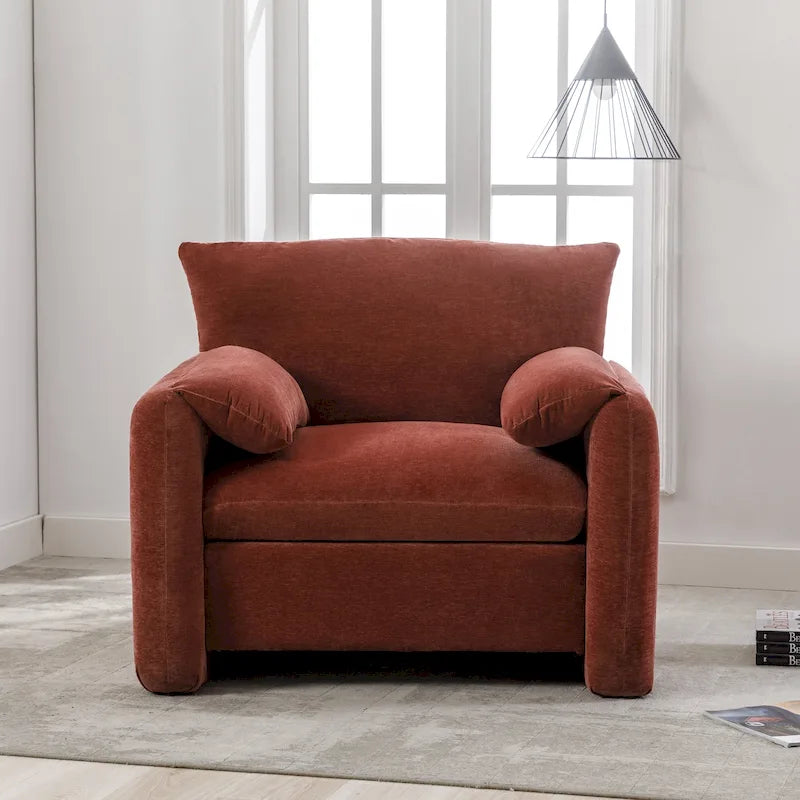 38.6" W Oversized Accent Armchair with Chenille Upholstery