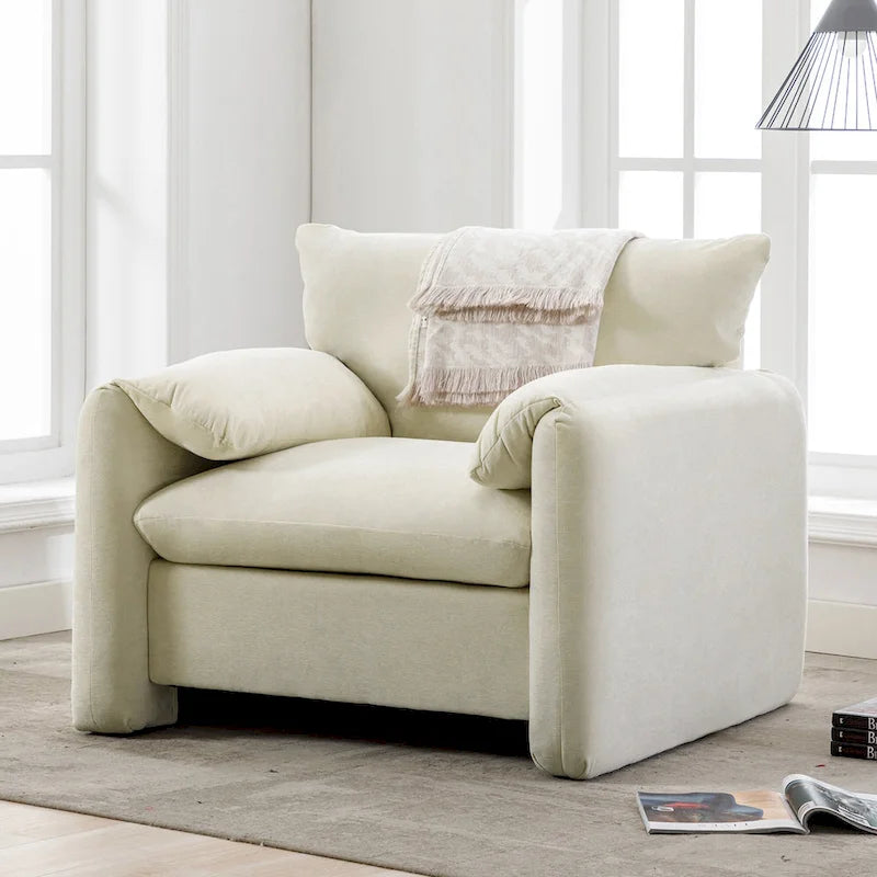 38.6" W Oversized Accent Armchair with Chenille Upholstery