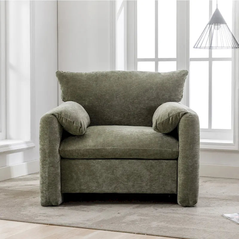 38.6" W Oversized Accent Armchair with Chenille Upholstery