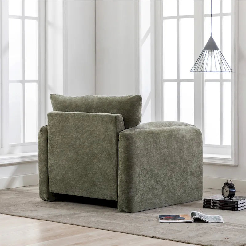 38.6" W Oversized Accent Armchair with Chenille Upholstery