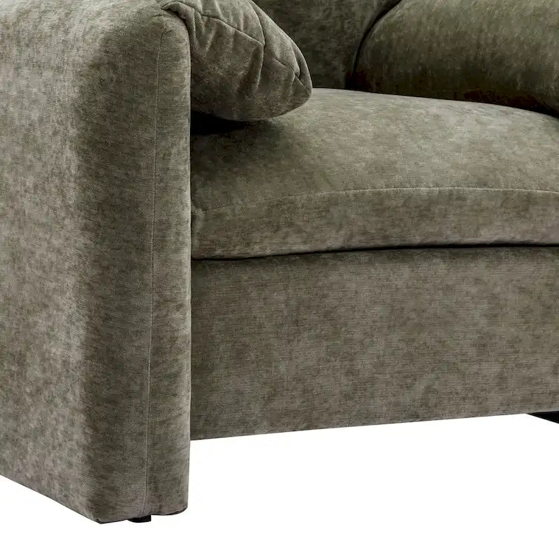 38.6" W Oversized Accent Armchair with Chenille Upholstery