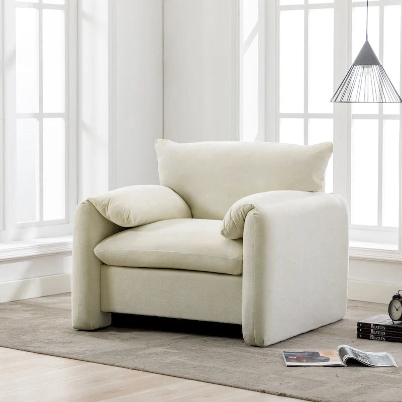 38.6" W Oversized Accent Armchair with Chenille Upholstery