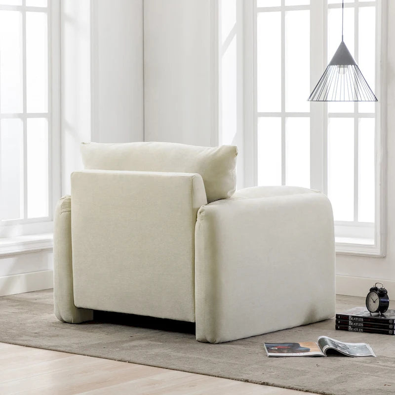 38.6" W Oversized Accent Armchair with Chenille Upholstery