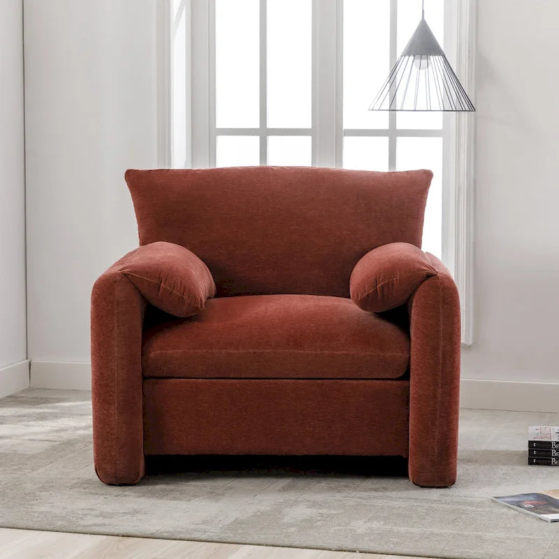 38.6" W Oversized Accent Armchair with Chenille Upholstery