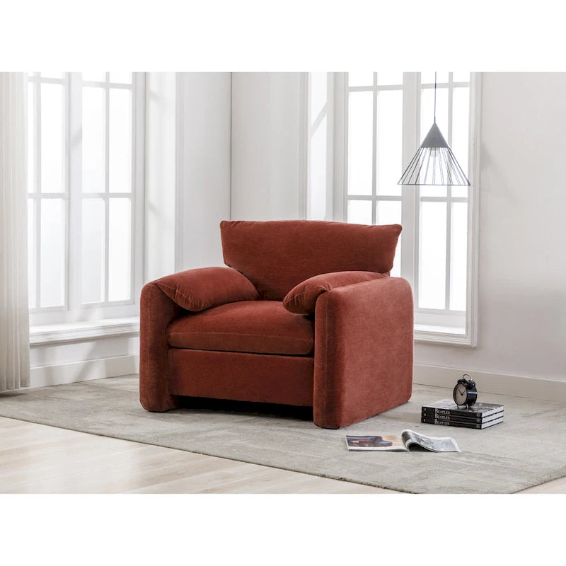 38.6" W Oversized Accent Armchair with Chenille Upholstery