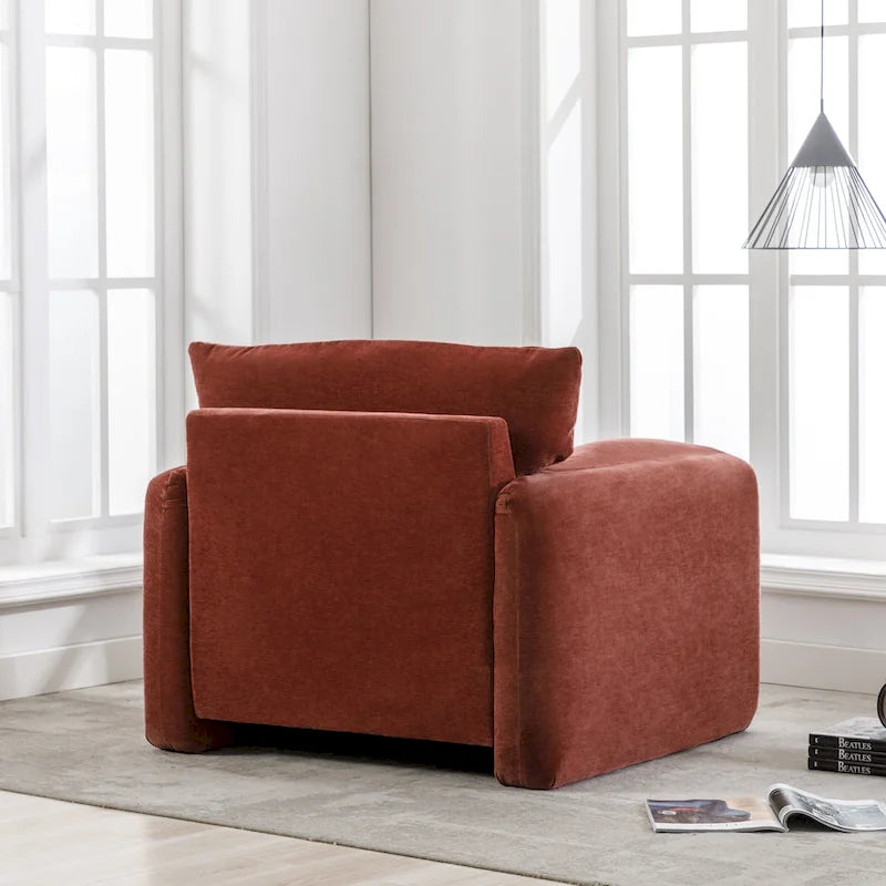 38.6" W Oversized Accent Armchair with Chenille Upholstery