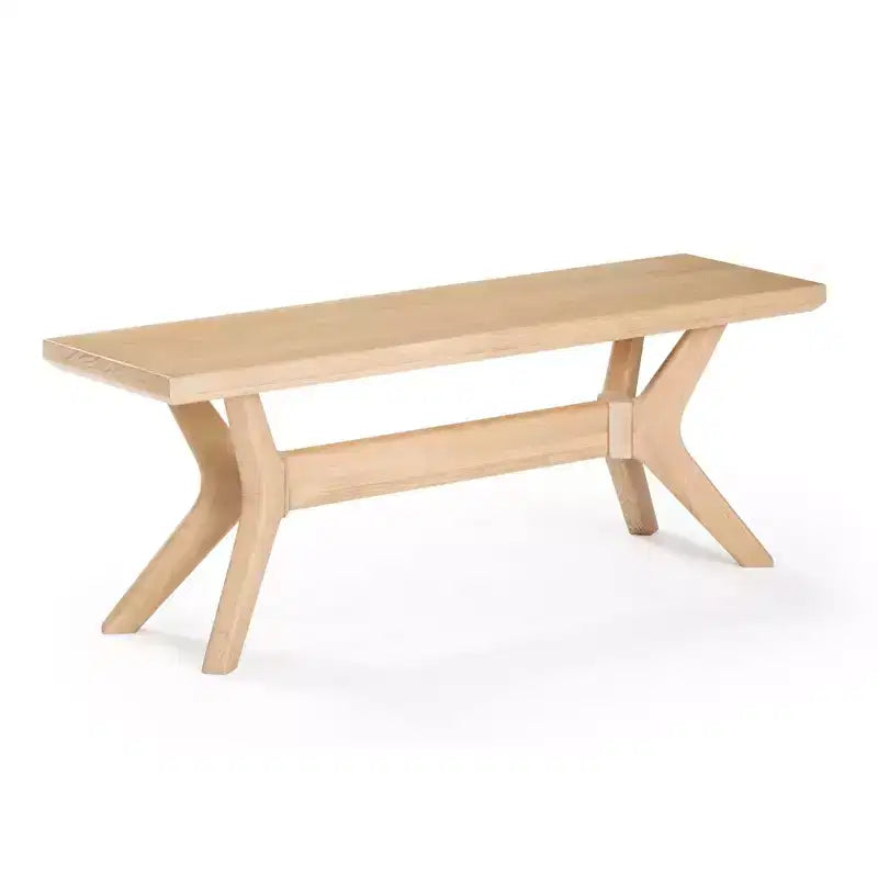Banc de salle à manger en bois massif Verso Plank+Beam, banc d'entrée 48, banc de chambre minimaliste