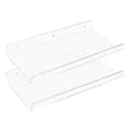 Unique Bargains Clear Acrylic Floating Wall Mounted Shelves for Bathroom and Living Room