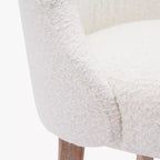 Chaise de salle à manger en bouclette rembourrée de style milieu de siècle WestinTrends