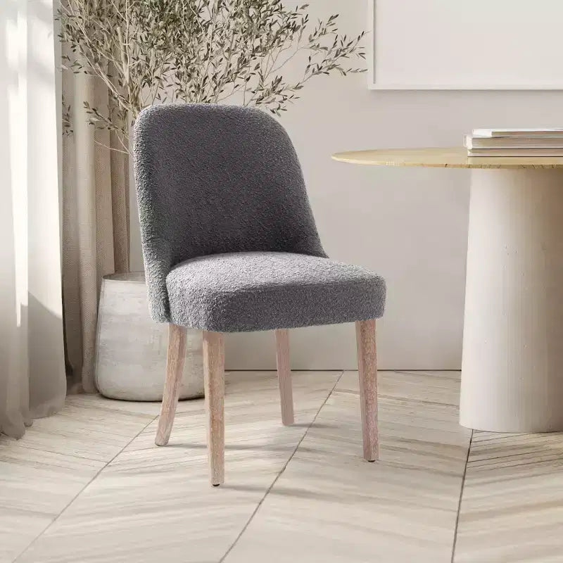 Chaise de salle à manger en bouclette rembourrée de style milieu de siècle WestinTrends