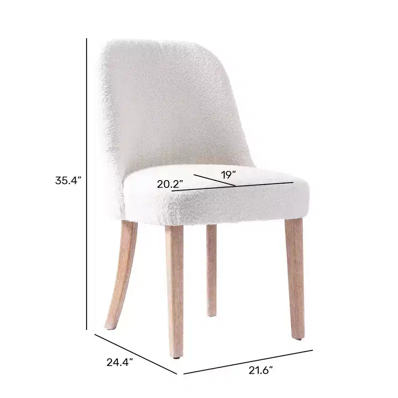 Chaise de salle à manger en bouclette rembourrée de style milieu de siècle WestinTrends