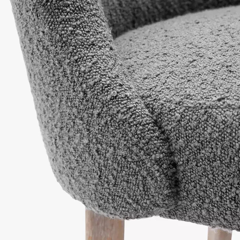 Chaise de salle à manger en bouclette rembourrée de style milieu de siècle WestinTrends
