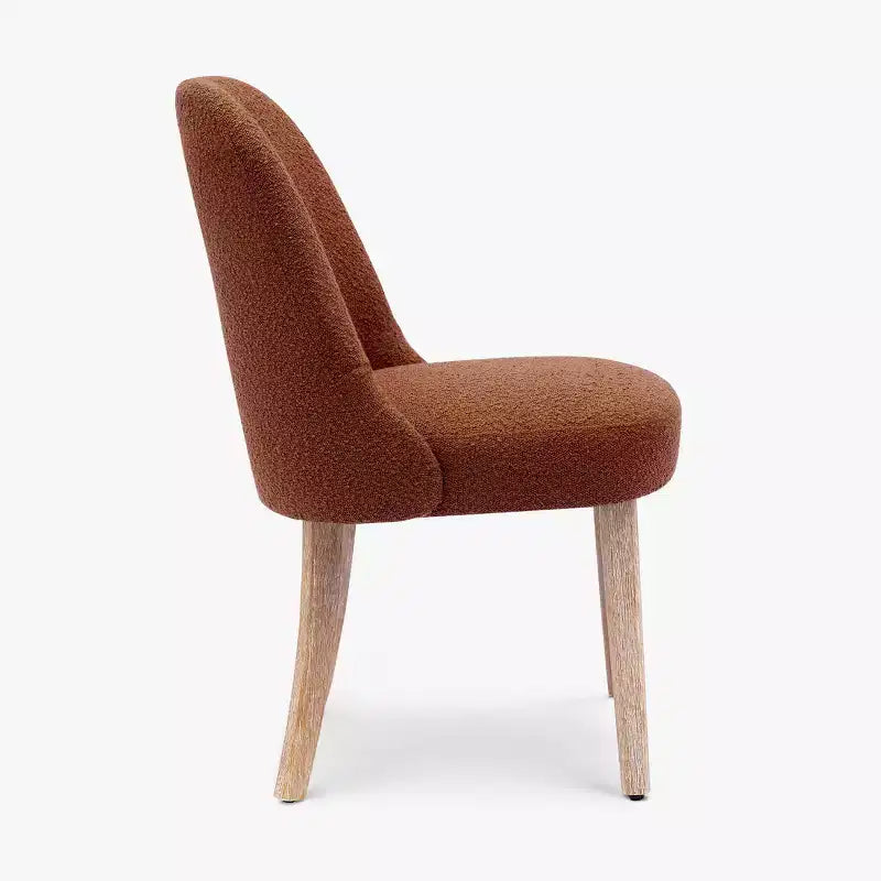 Chaise de salle à manger en bouclette rembourrée de style milieu de siècle WestinTrends