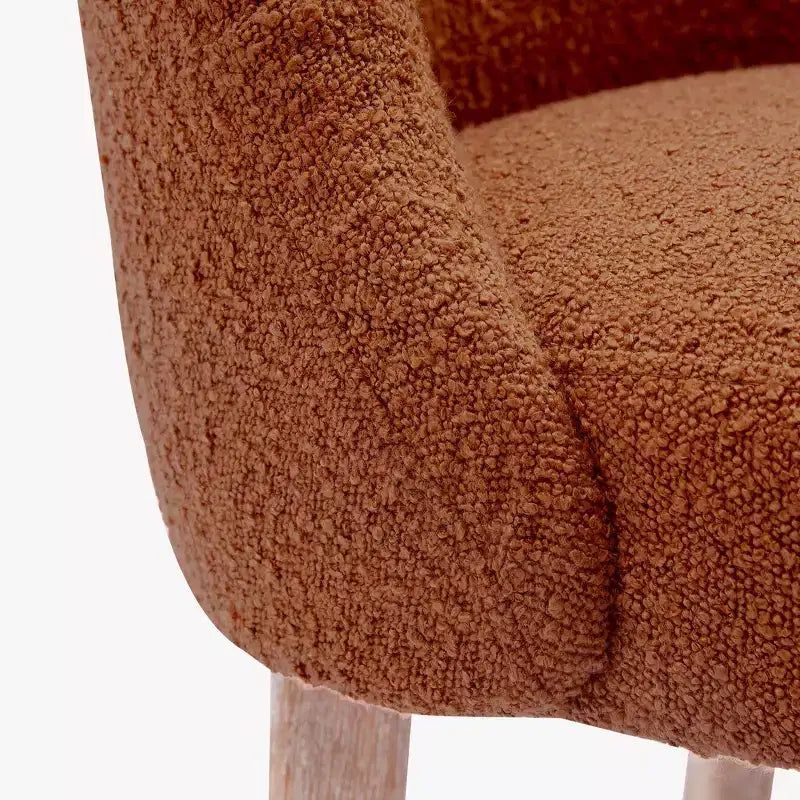 Chaise de salle à manger en bouclette rembourrée de style milieu de siècle WestinTrends